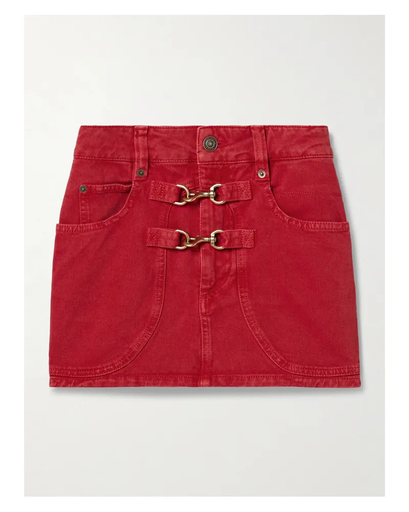 Isabel Marant Paulina Mini-jeansrock Mit Verzierungen - Rot Rot