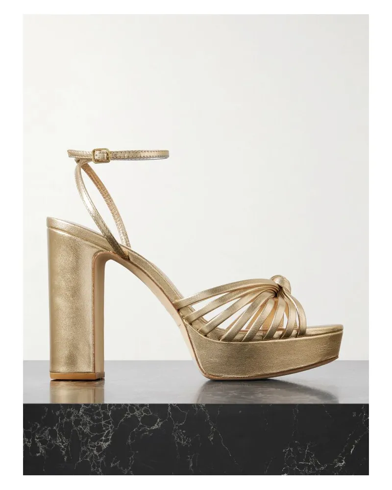 Loeffler Randall Rivka Sandalen Aus Metallic-leder Mit Knoten - Gold Gold