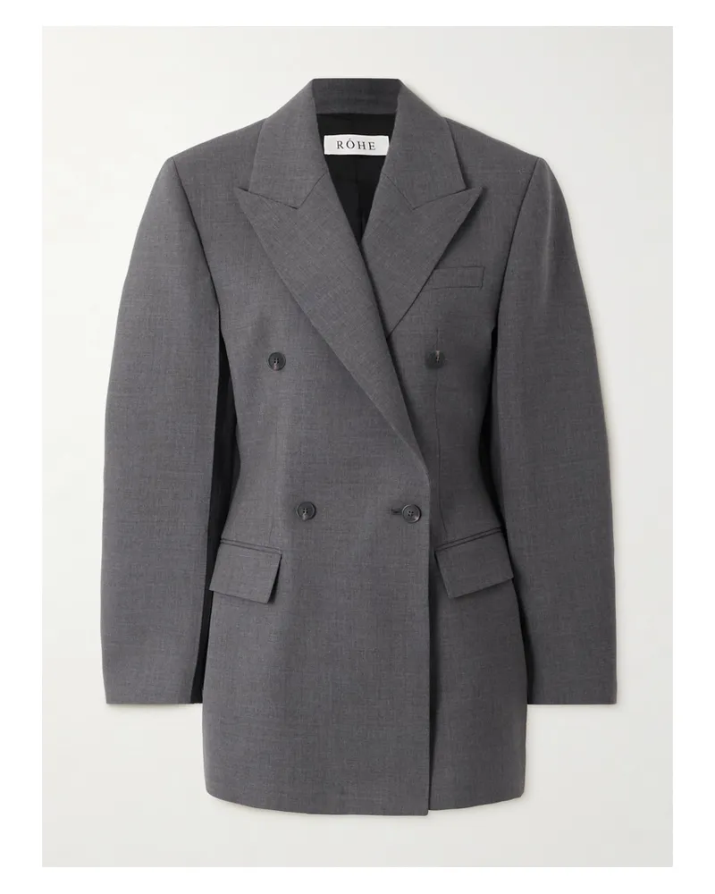 Róhe Hourglass Doppelreihiger Blazer Aus Einer Wollmischung - Grau Grau