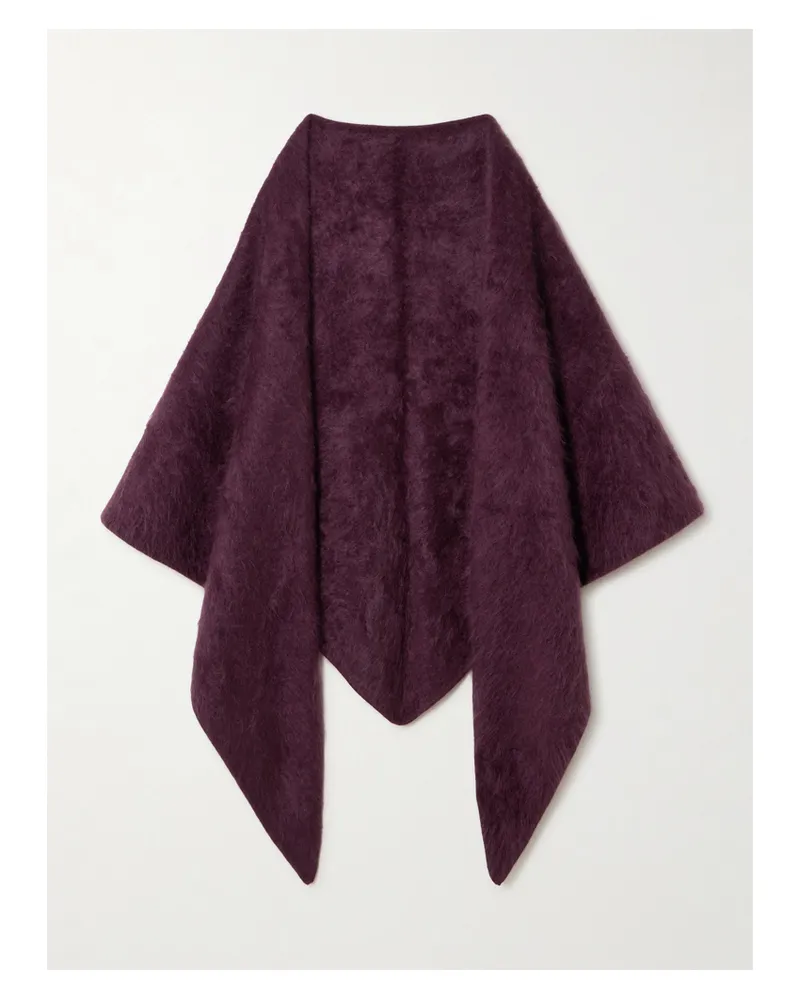 Lisa Yang Brushed-cashmere Bandana - Burgundy Burgundy