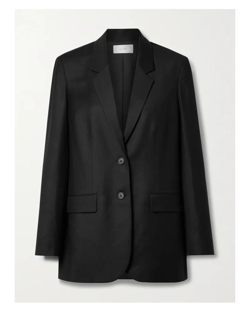 The Row Essentials Dustina Wool-flannel Jacket - Black Black