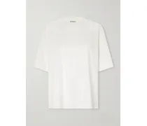 Oversized Cotton, Modal And Silk-blend T-shirt - White