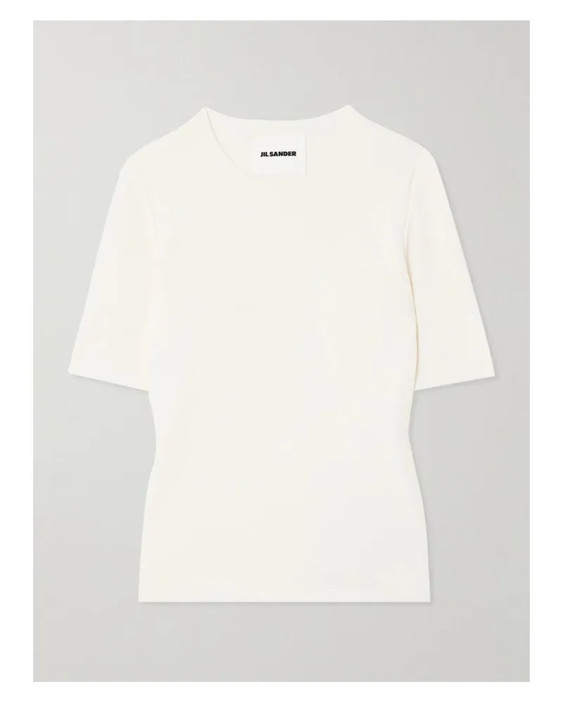 Jil Sander T-shirt Aus Crêpe - Creme Creme