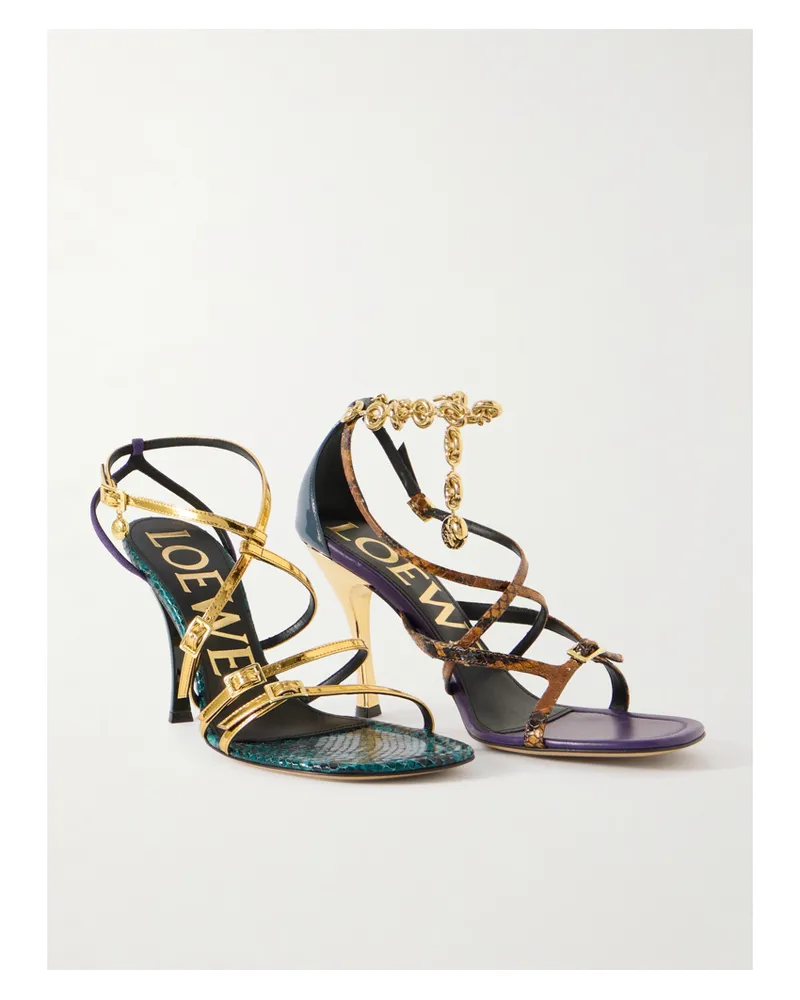 Loewe New Comic Sandalen Aus Leder Mit Spiegel- Und Schlangeneffekt - Mehrfarbig Mehrfarbig