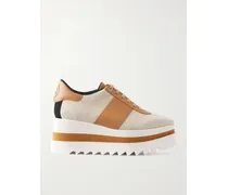 Sneak-elyse Salt And Pepper Exaggerated-sole Canvas Sneakers - Brown