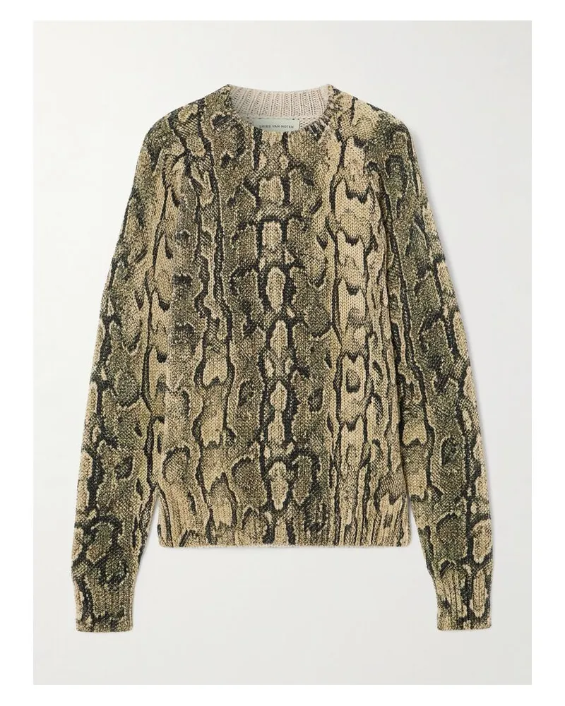 Dries van Noten Strickpullover Mit Schlangenprint - Animal-Print Animal-print