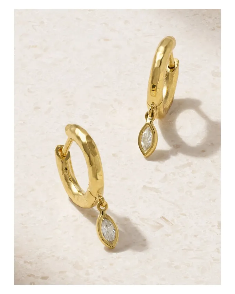 Octavia Elizabeth Net Sustain Micro Gabby Creolen Aus Recyceltem 18 Karat Gold Mit Diamanten Gold