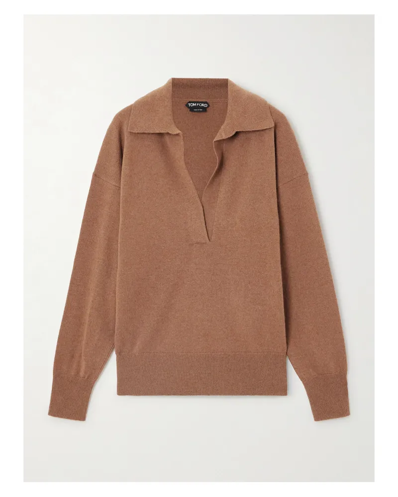 Tom Ford Kaschmirpullover Mit Polokragen - Braun Braun