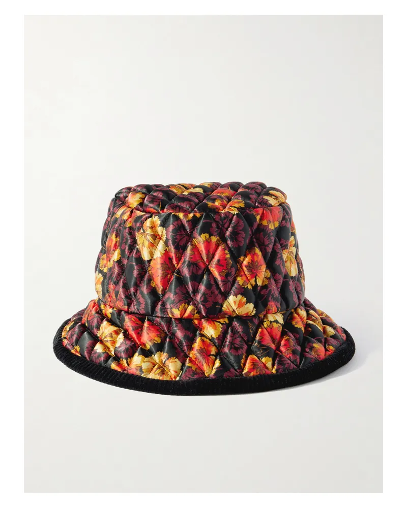 Burberry Fischerhut Aus Gestepptem Shell Mit Blumenprint Und Cordbesatz - Mehrfarbig Mehrfarbig