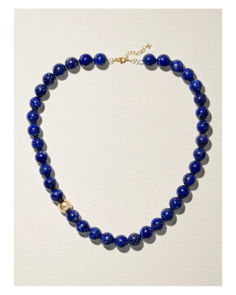 MATEO Kette Mit Lapislazuli Und Details Aus 14 Karat Gold - Blau Blau