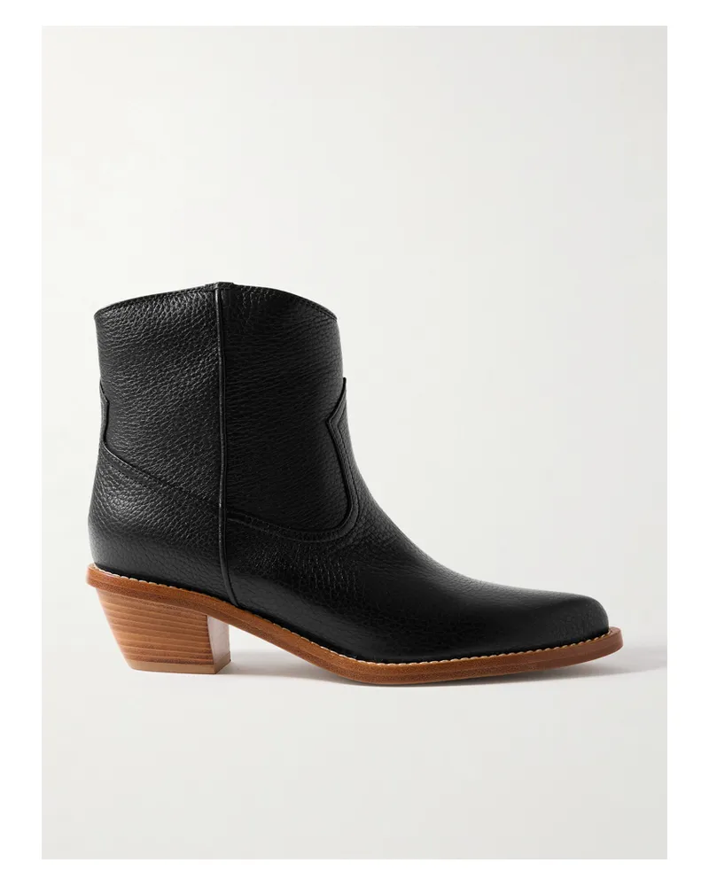 Gabriela Hearst Leduc Ankle Boots Aus Strukturiertem Leder - Schwarz Schwarz