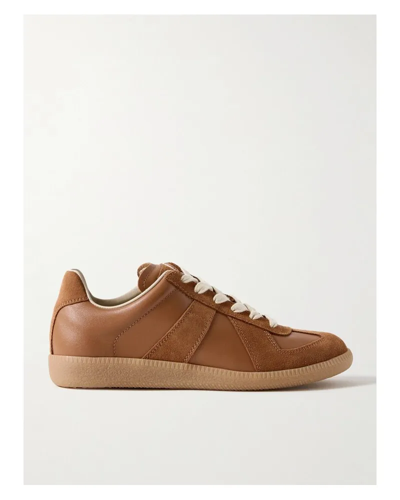 Maison Margiela Replica Sneakers Aus Leder Und Veloursleder - Braun Braun