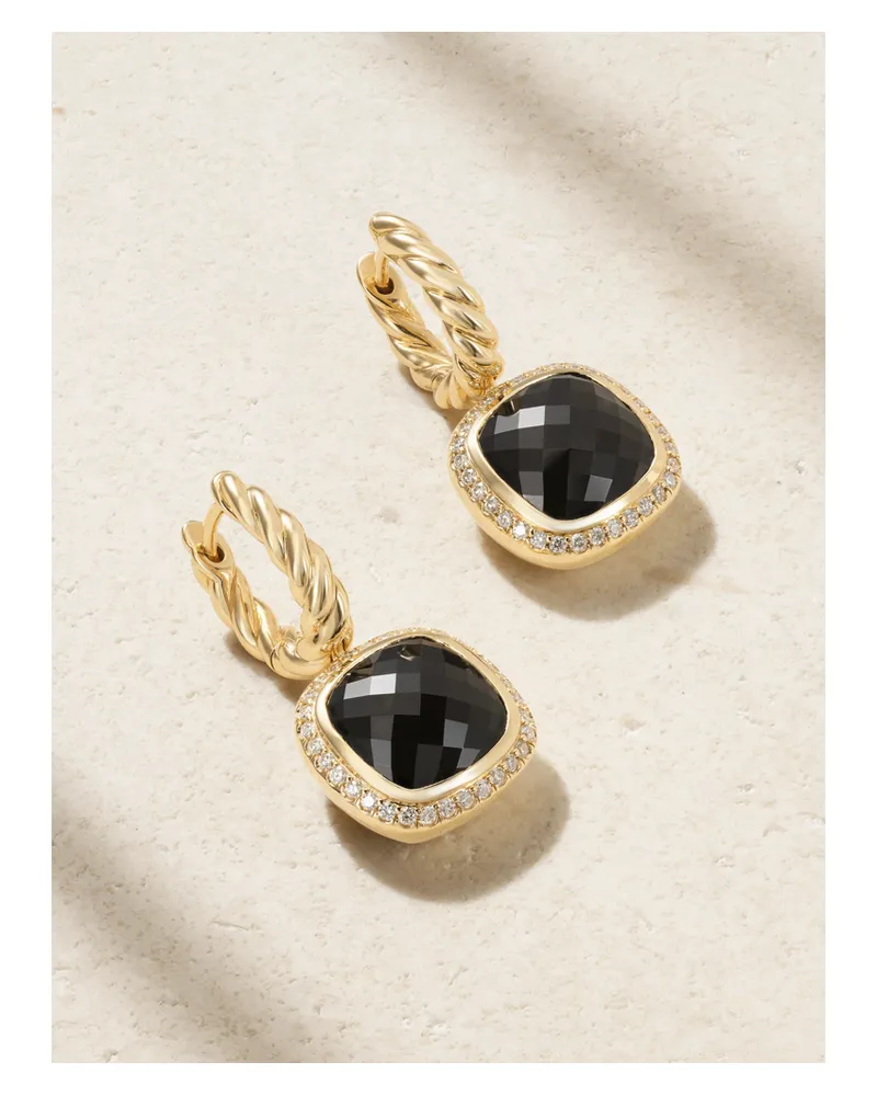 David Yurman Albion® 18-karat Gold, Onyx And Diamond Earrings - Black Black