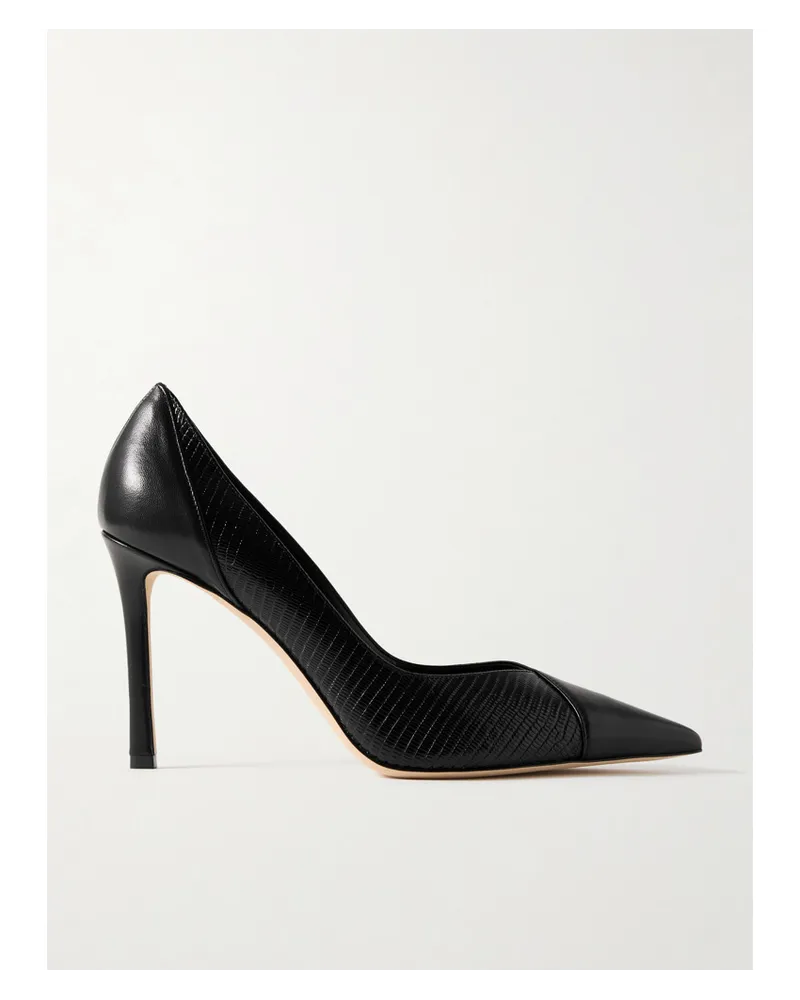 Jimmy Choo Cass 95 Pumps aus Glattleder und Leder Schwarz