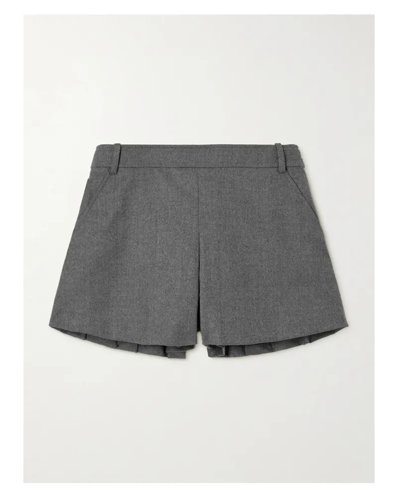 Tom Ford Short Aus Gebürstetem Woll-twill Mit Falten - Grau Grau