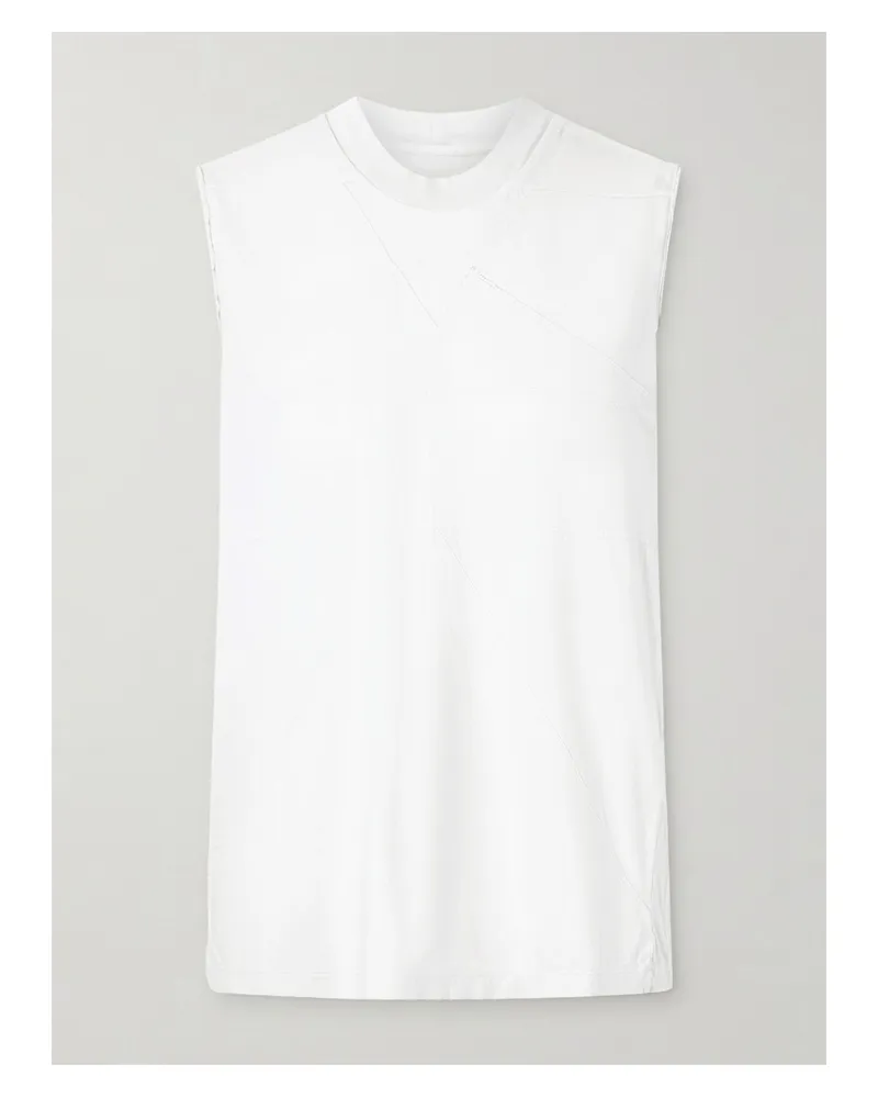 Rick Owens Paneled Cotton-jersey Tank Top - Neutrals Neutrals