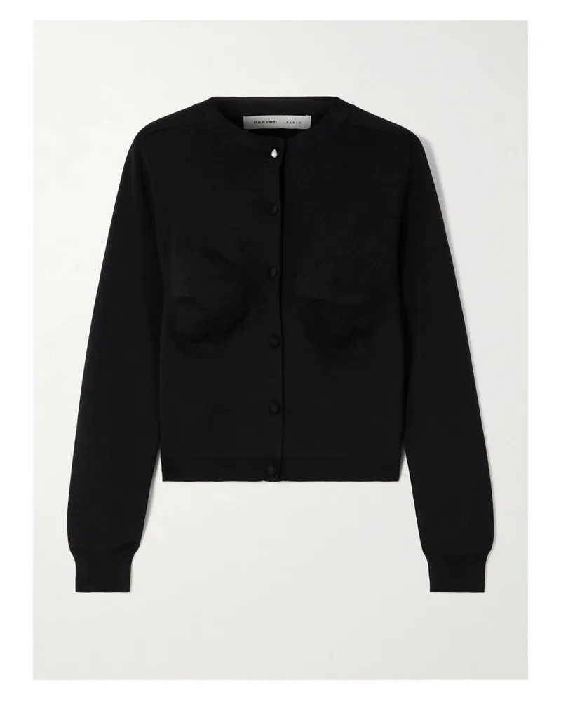 Carven Cardigan Aus Einer Seidenmischung - Schwarz Schwarz