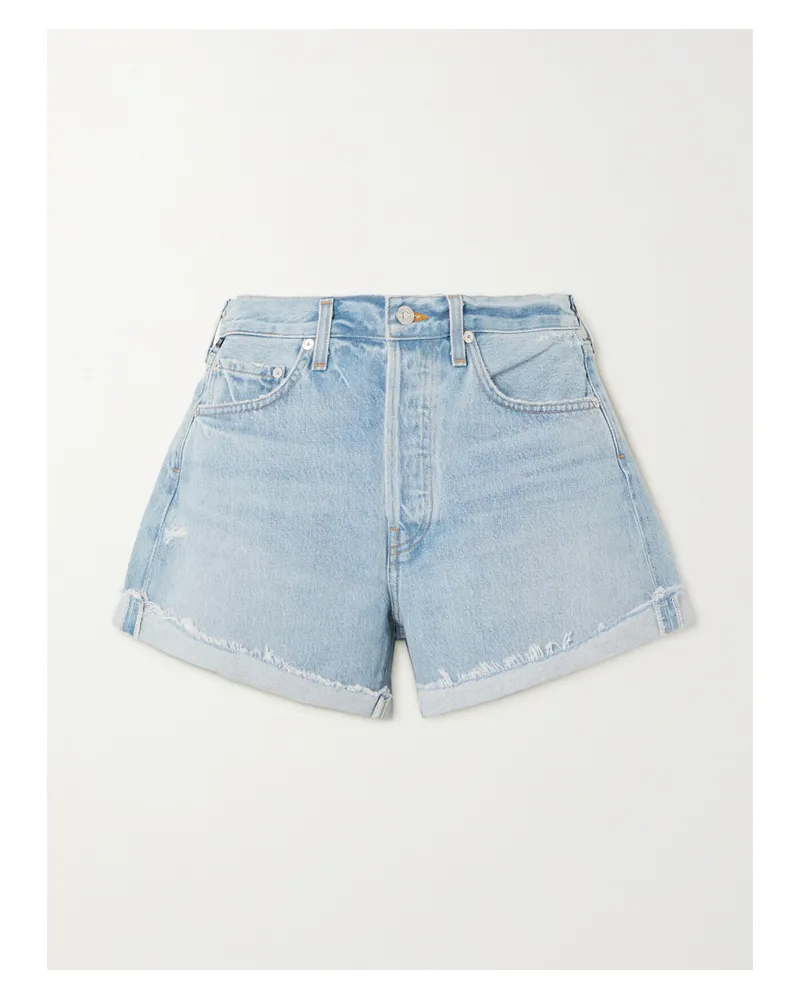 Citizens of humanity Net Sustain Annabelle Shorts Aus Bio-denim Mit Distressed-details - Blau Blau