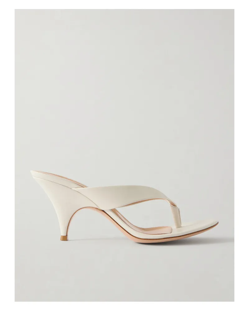 Gianvito Rossi Sofia Thong 70 Leather Sandals - White White