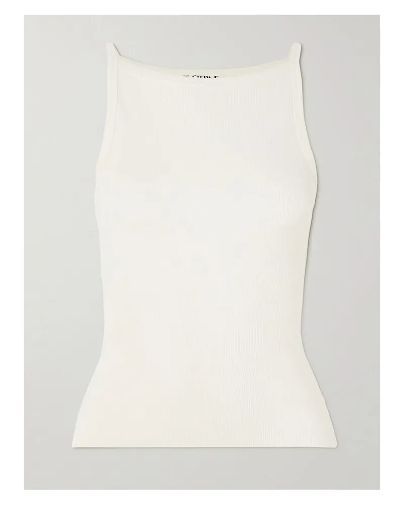 ÉTERNE Iris Tanktop Aus Geripptem Stretch-jersey Aus Einer Baumwoll-modalmischung - Weiß Weiß