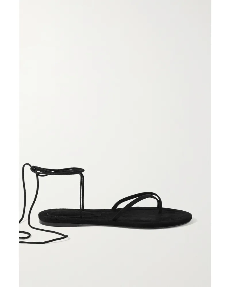 Porte & Paire Sandalen Aus Veloursleder - Schwarz Schwarz