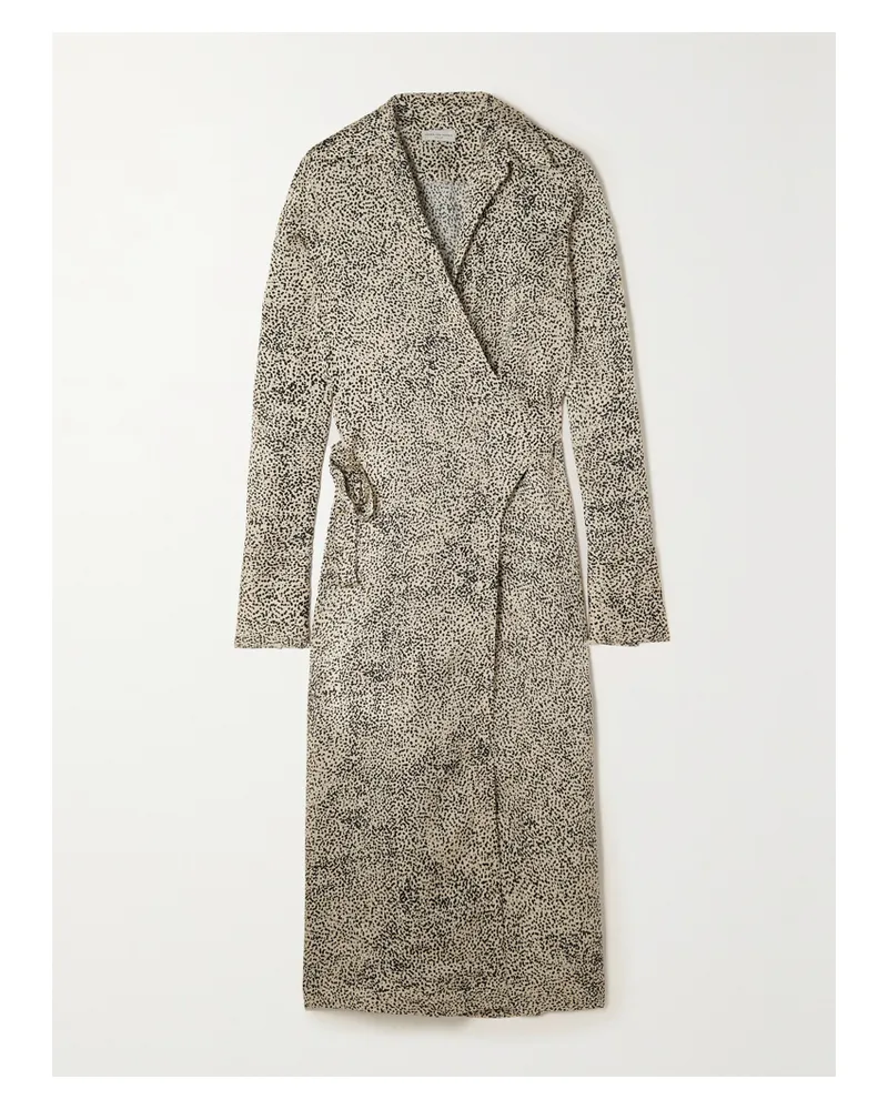 Dries van Noten Midi-wickelkleid Aus Bedrucktem Satin - Weiß Weiß