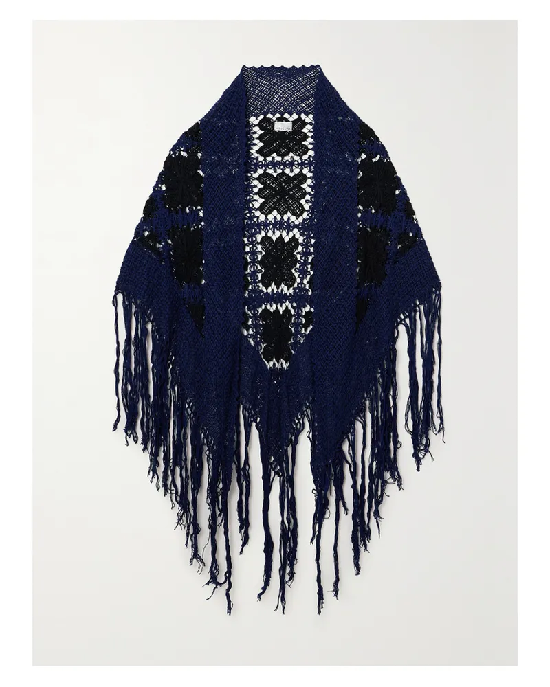 Miguelina Net Sustain Überwurf Aus Gehäkelter Baumwolle - Schwarz Schwarz