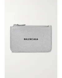 Balenciaga Cash Kartenetui aus Leder mit Glitter-finish Silber