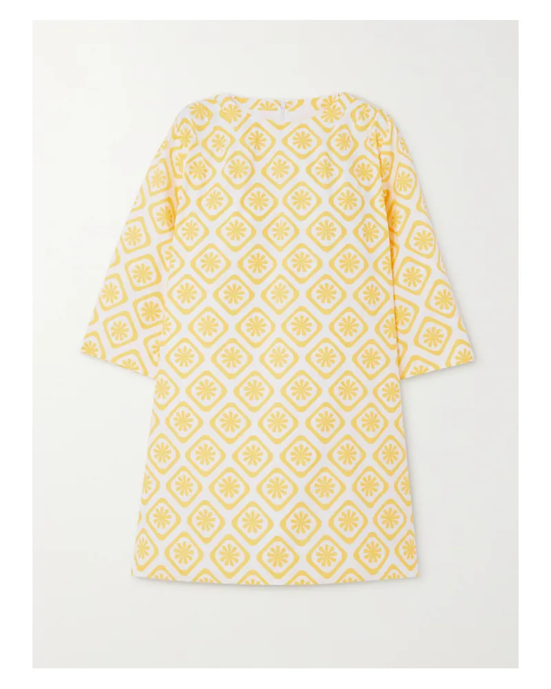 Sindiso Khumalo Thobi Bedrucktes Minikleid Aus Seide - Gelb Gelb