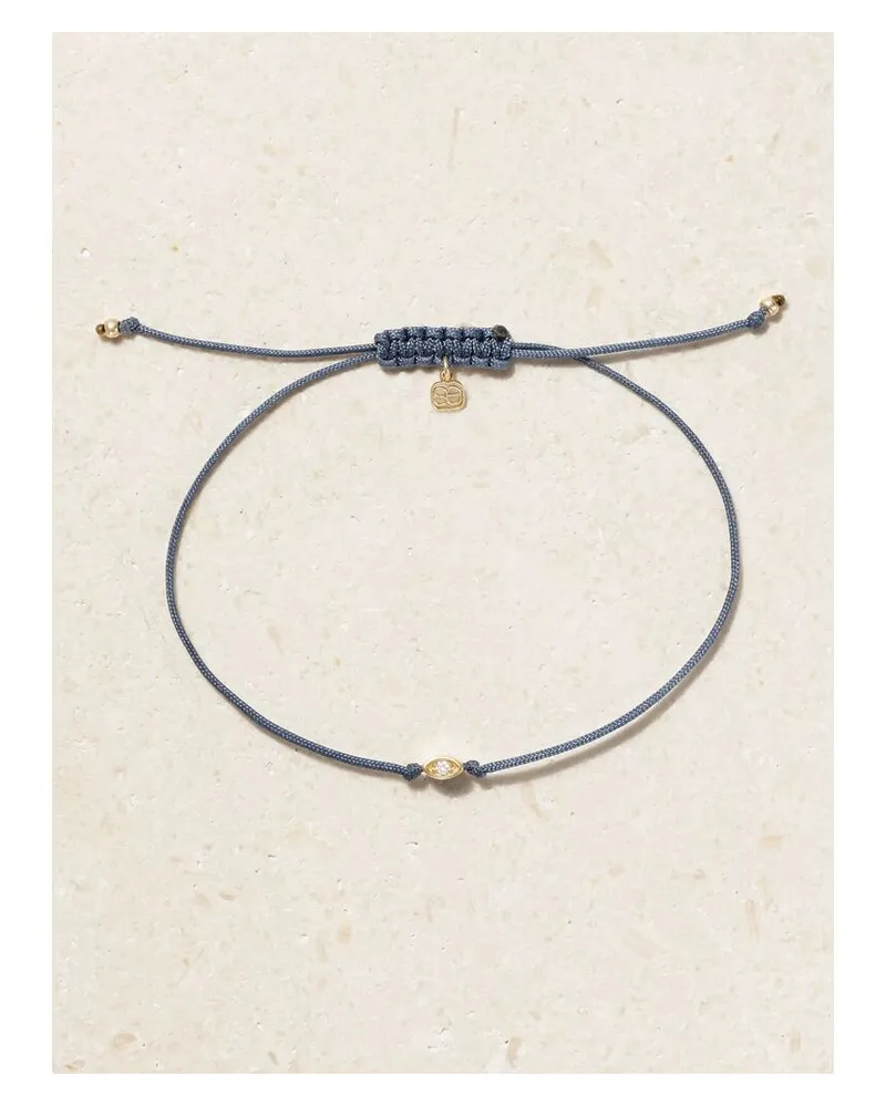 Sydney Evan Tiny Evil Eye Kordelarmband Mit Diamant Und Details Aus 14 Karat Gold Gold