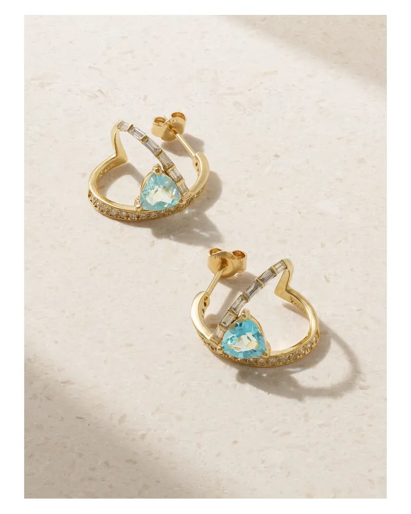 MATEO Ohrringe Aus 14 Karat Gold Mit Topasen Und Diamanten Gold