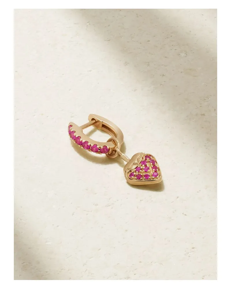 Roxanne First Dangly Einzelner Ohrring Aus 14 Karat Gold Mit Saphiren Und Rubinen Gold