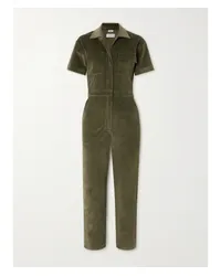 Rivet Utility Work Jumpsuit aus Cord aus einer Baumwollmischung Grün