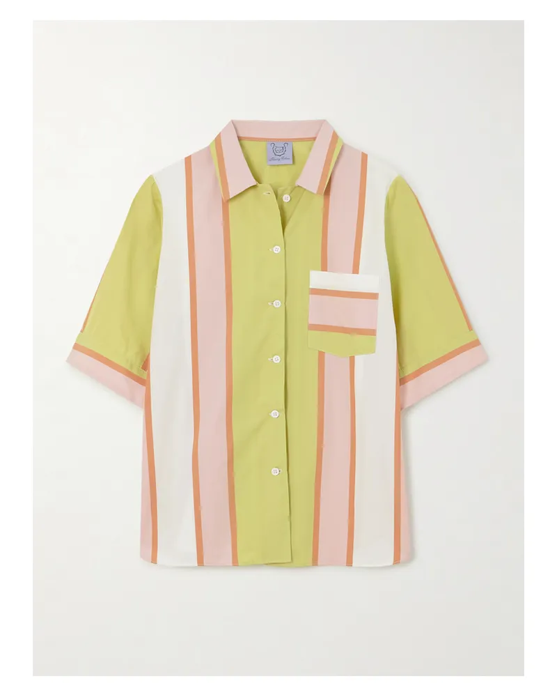 Thierry Colson Zouk Hemd Aus Baumwollpopeline Mit Streifen - Pink Pink