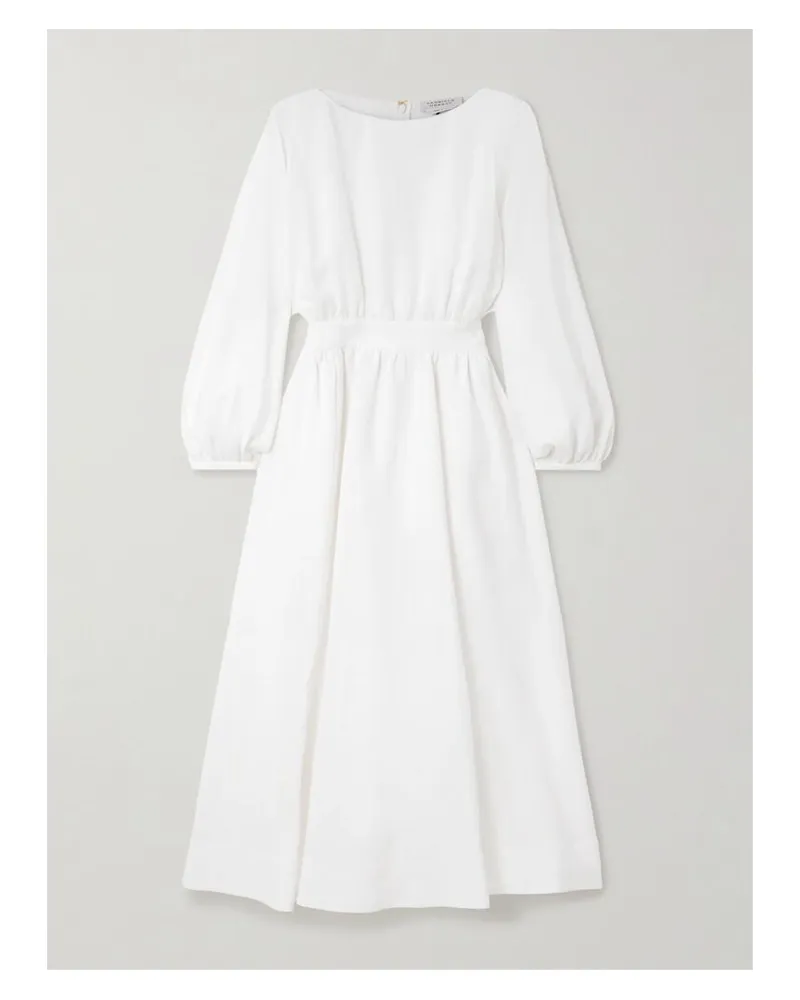 Gabriela Hearst Ahmose Gerafftes Maxikleid Aus Leinen Mit Aloe Vera - Weiß Weiß