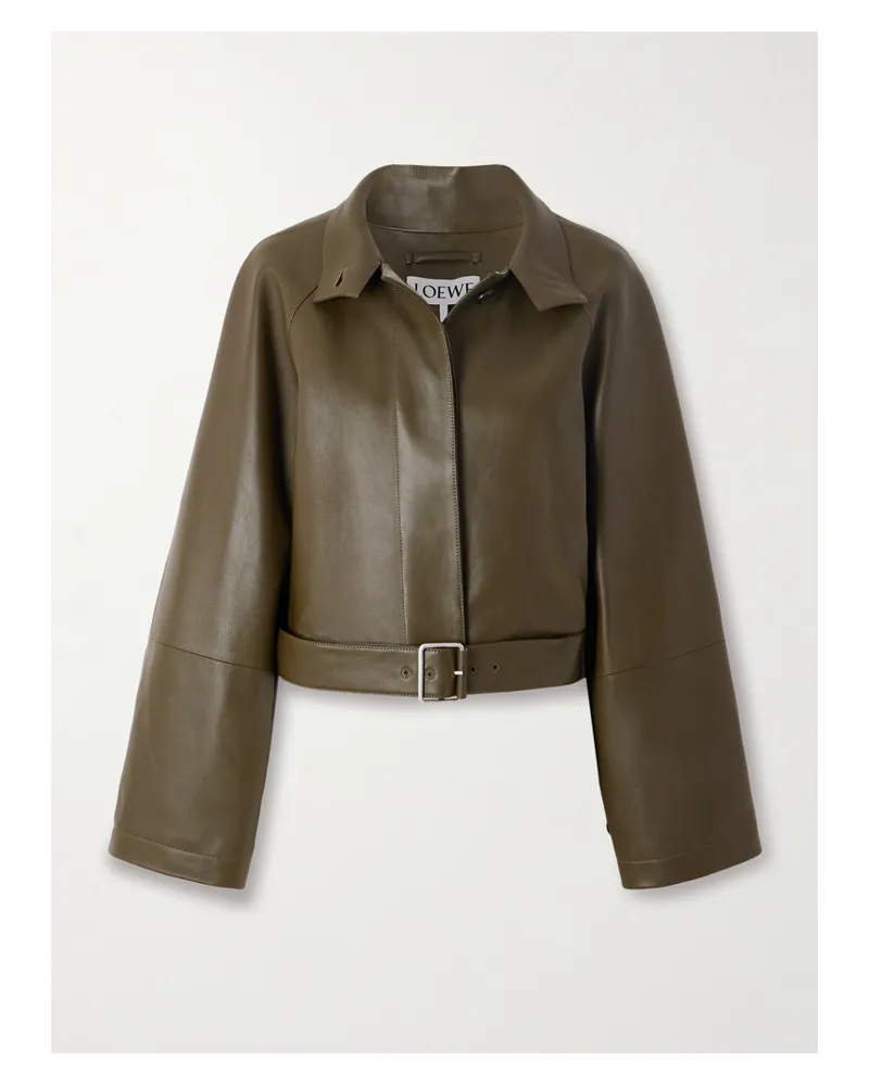 Loewe Lederjacke - Grün Grün