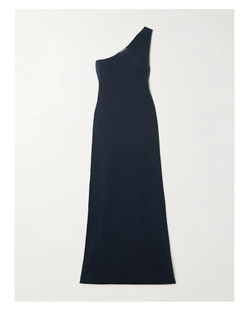 Lisa Yang Olivia Asymmetrisches Maxikleid Aus Einer Baumwoll-kaschmirmischung - Blau Blau