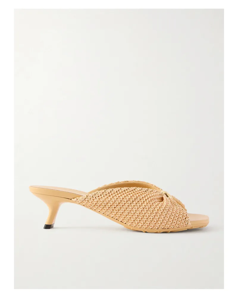 Loewe Paula's Ibiza Pebble Raffia-effect Mules - Neutrals Neutrals