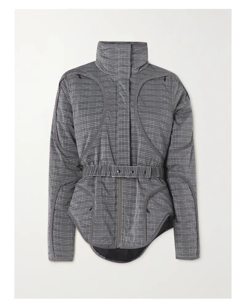 McQ Long Now Jacke Aus Wattiertem, Kariertem Matelassé Aus Shell - Grau Grau