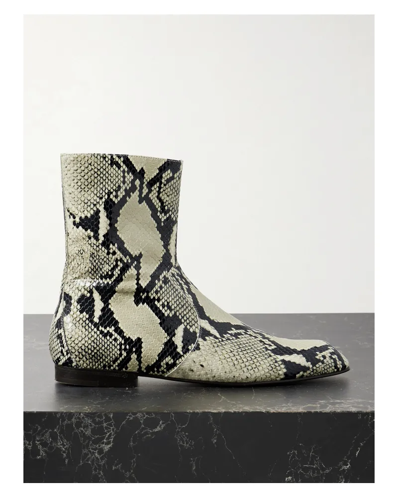 KHAITE Colt Snake-effect Leather Ankle Boots - Animal print Animal