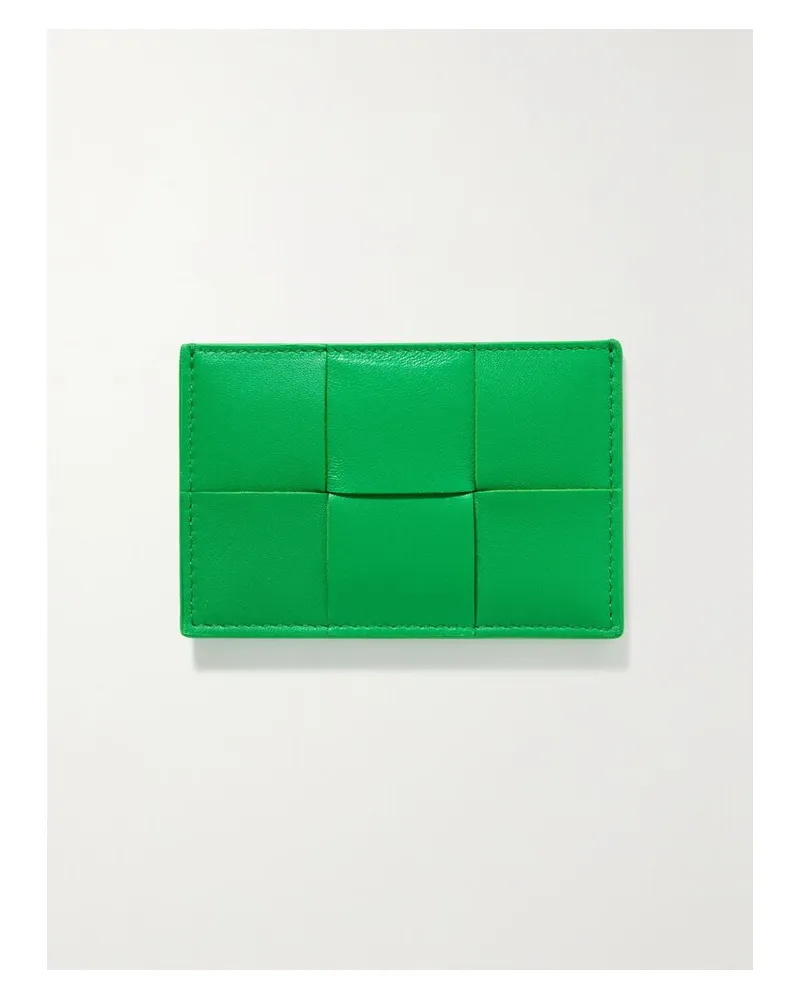 Bottega Veneta Cassette Kartenetui Aus Intrecciato-leder - Grün Grün