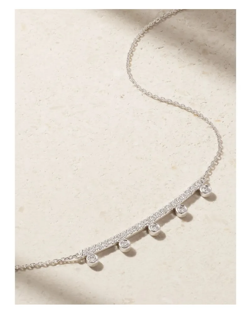 De Beers Dewdrop Kette Aus 18 Karat Weißgold Mit Diamanten Gold