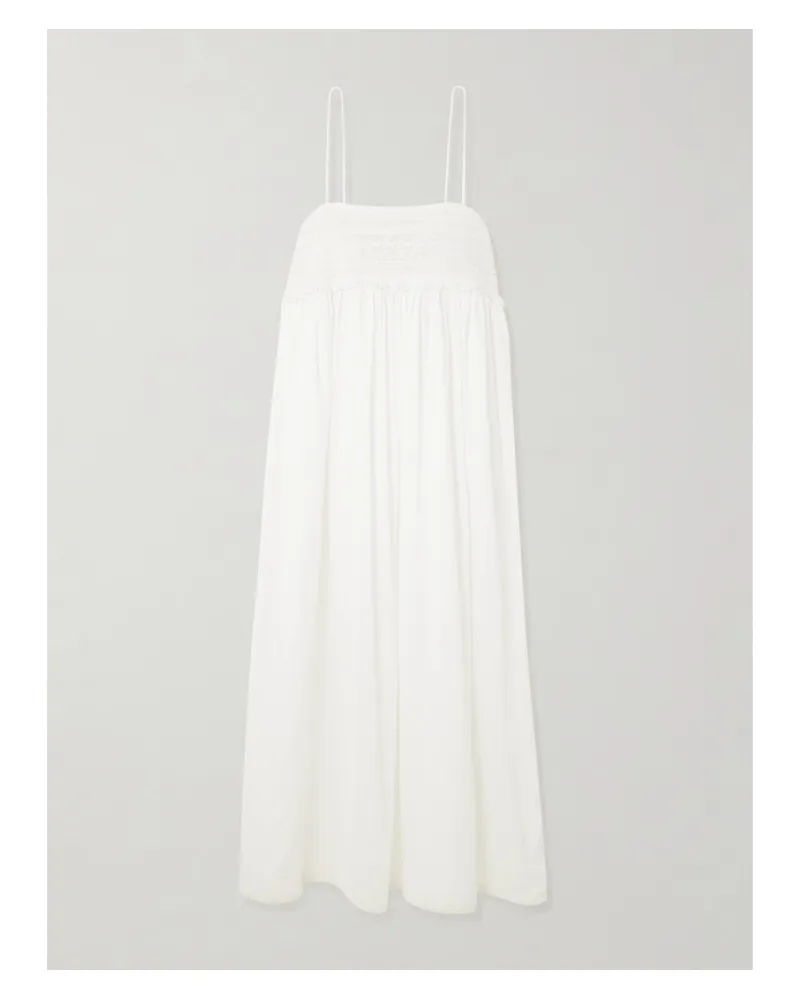 Posse Danielle Lace-trimmed Cotton Midi Dress - White White