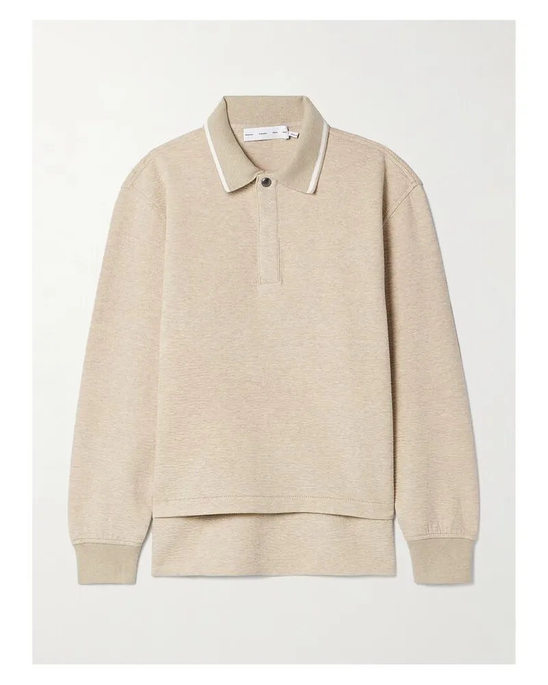 Proenza Schouler Genevieve Pullover Aus Cloqué Aus Einer Baumwollmischung Mit Streifen Und Polokragen - Neutral Neutral