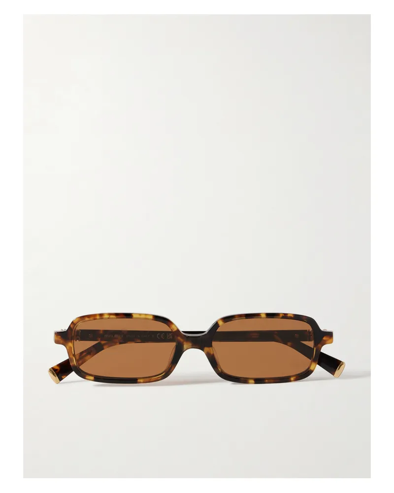 Miu Miu Rectangular-frame Tortoiseshell Acetate Sunglasses Tortoiseshell