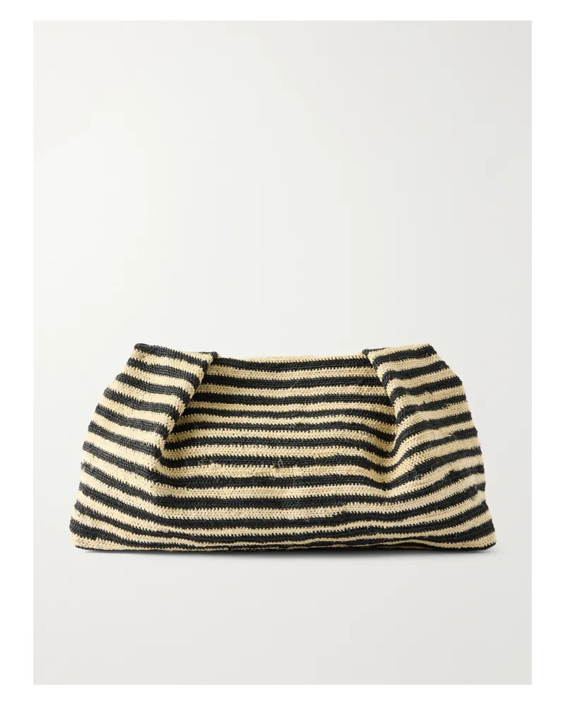 Sensi Studio Medium Two-tone Sisal Clutch - Black Black