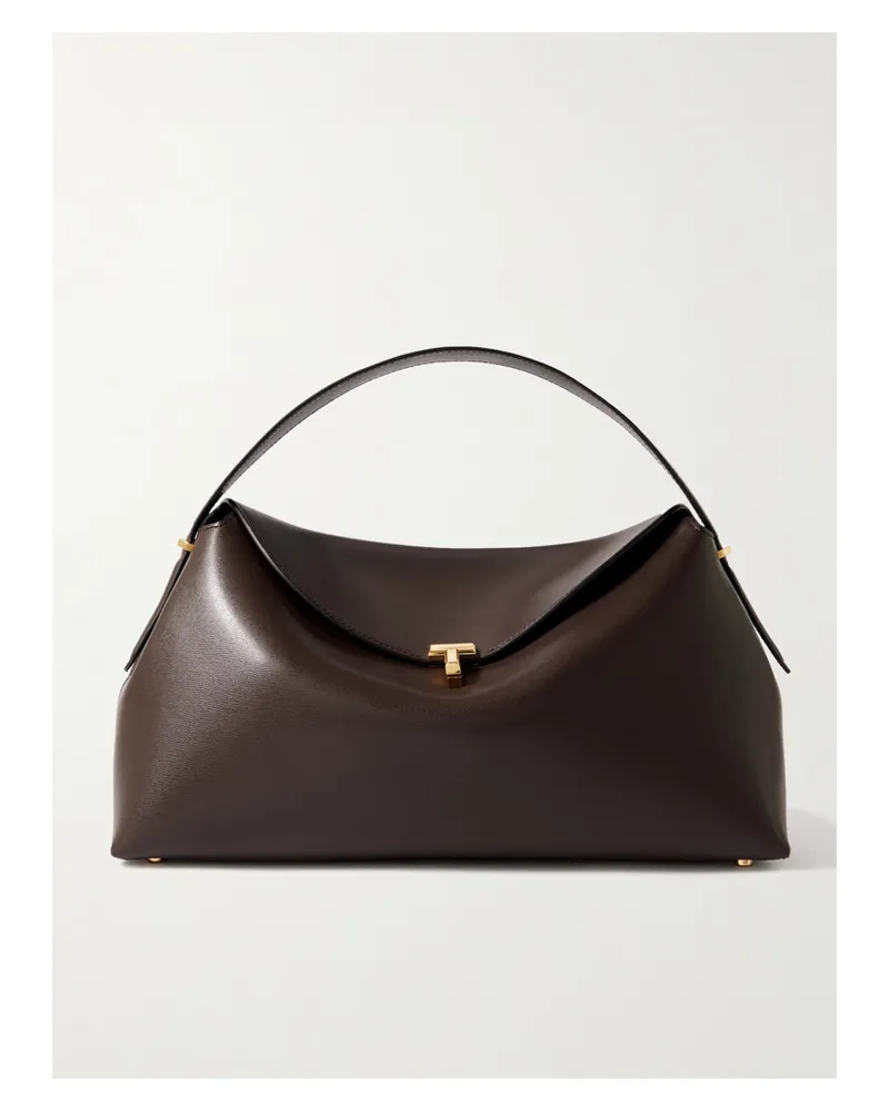 Totême T-lock Leather Shoulder Bag - Brown Brown