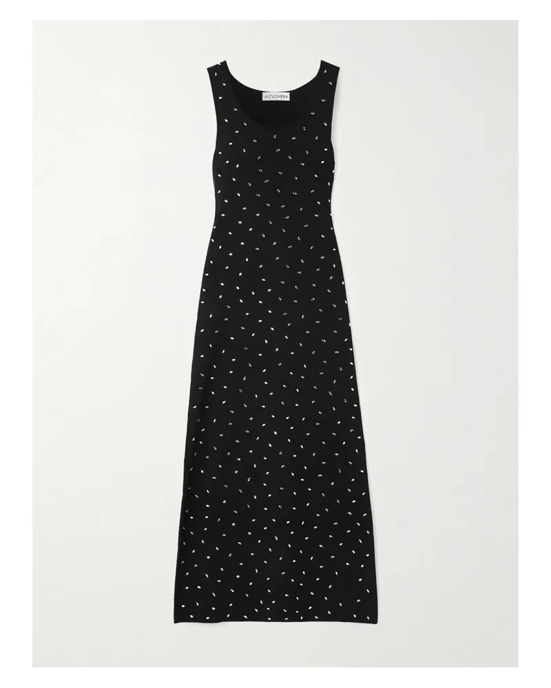 Altuzarra Geordie Midikleid Aus Jersey Mit Kristallen - Schwarz Schwarz