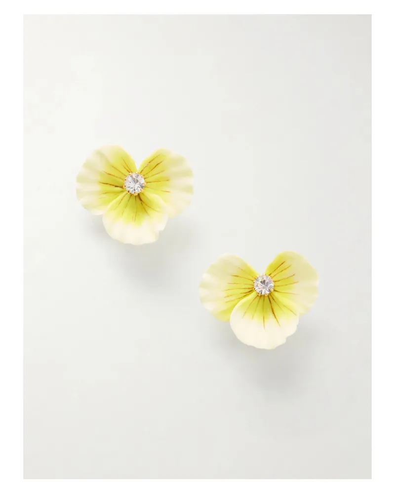 Jennifer Behr Aleah Silver-tone Crystal Earrings - Yellow Yellow