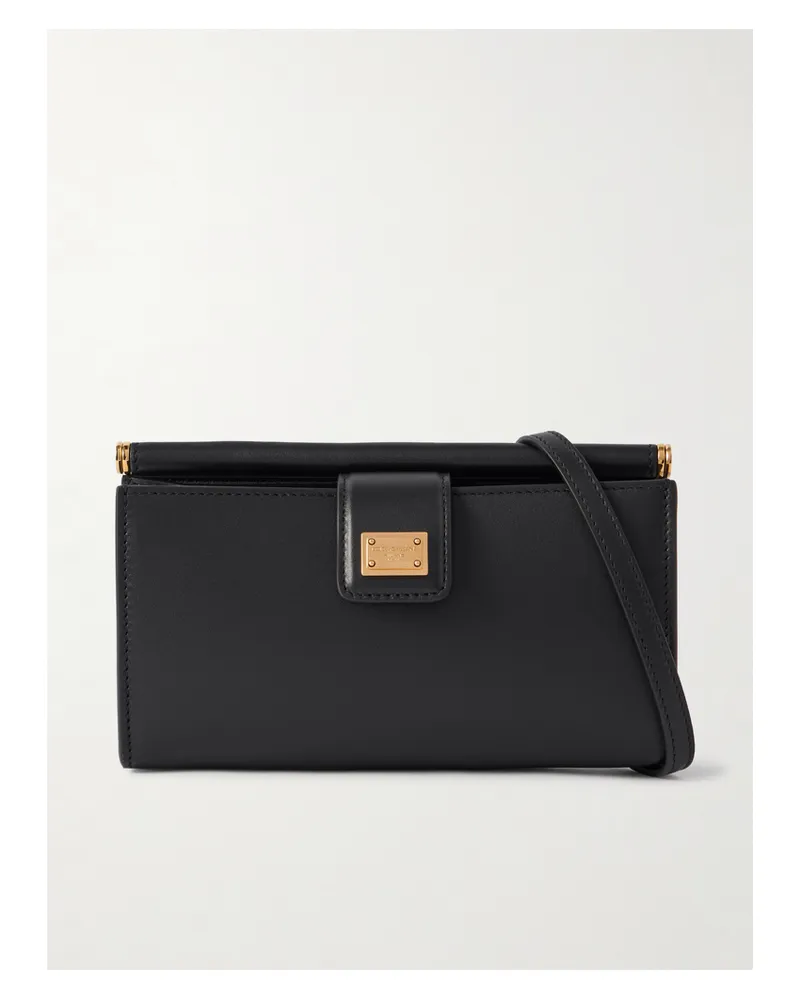 Dolce & Gabbana Sicily Clutch Aus Leder - Schwarz Schwarz